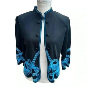 MING WANG WOMEN’S BLACK AND GREEN LUXURY SWEATER•SIZE M•GREAT QUALITY•